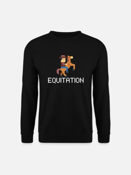 Reiten Pixel- idee Geschenk Reiter - Unisex Pullover - Schwarz