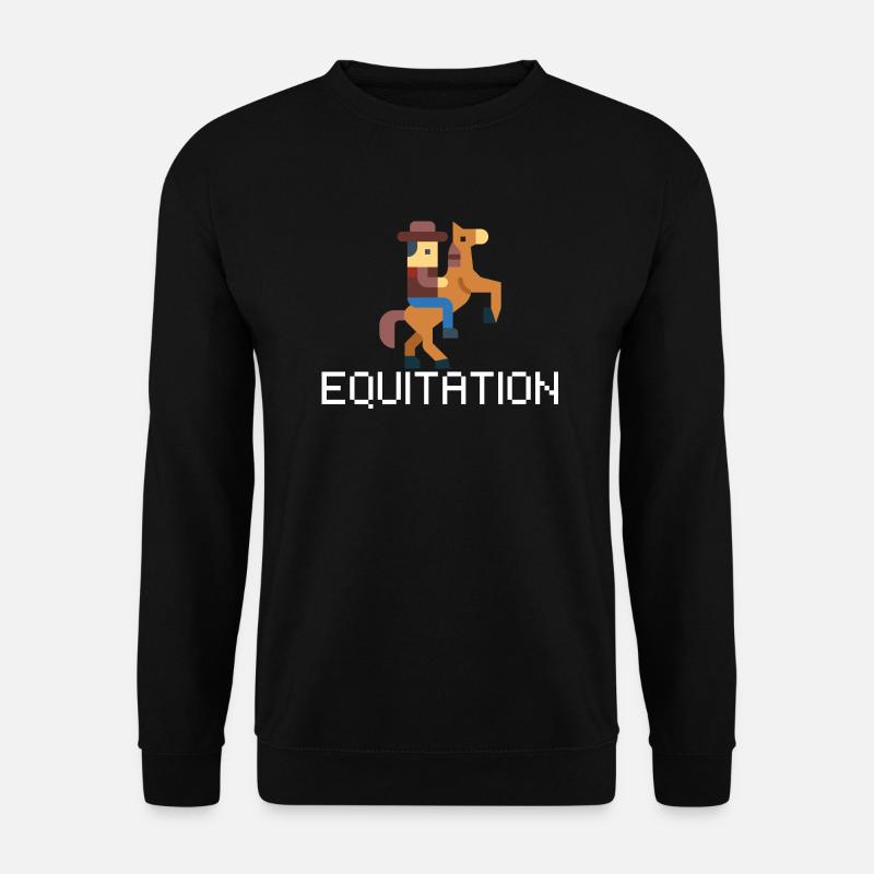 Reiten Pixel- idee Geschenk Reiter - Unisex Pullover - Schwarz