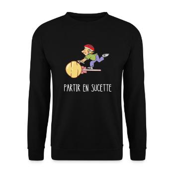 partir en sucette - Sweat-shirt Unisexe - noir - Devant - Alina (178cm) & Michal (187cm)