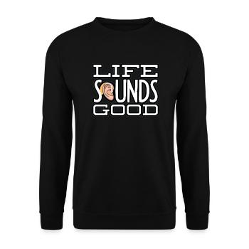 Pediatric Audiologist Audiology Life Sounds Good - Unisex Sweatshirt - black - Front - Alina (178cm) & Michal (187cm)