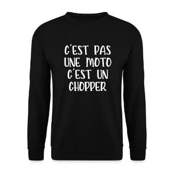 c'est pas une moto c'est un chopper - Sweat-shirt Unisexe - noir - Devant - Alina (178cm) & Michal (187cm)
