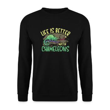 Herpétologiste des reptiles lézards caméléons - Sweat-shirt Unisexe - noir - Devant - Alina (178cm) & Michal (187cm)