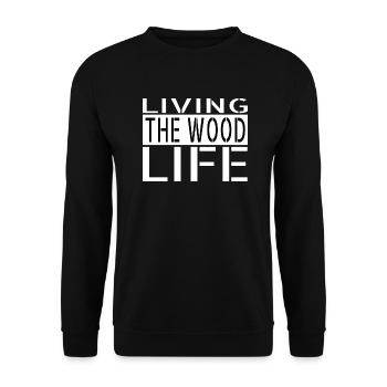sayings safety helmet wood americas - Unisex Sweatshirt - black - Front - Alina (178cm) & Michal (187cm)