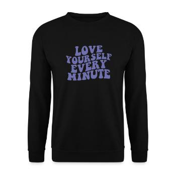 love yourself every minute - Unisex Sweatshirt - black - Front - Alina (178cm) & Michal (187cm)