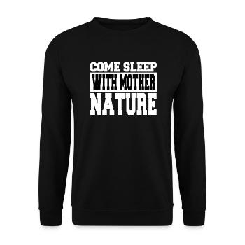 birthday camping is in tents boy scouts campsite - Unisex Pullover - Schwarz - Vorne - Alina (178cm) & Michal (187cm)