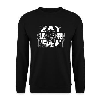 milk humor caffeine sayings office - Unisex Sweatshirt - black - Front - Alina (178cm) & Michal (187cm)