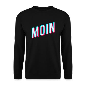 Moin | Glitcheffekt | Tiktok - Unisex Pullover - Schwarz - Vorne - Alina (178cm) & Michal (187cm)