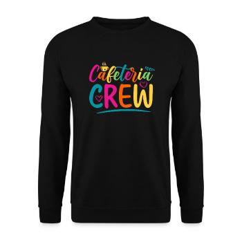 Cafeteria Crew Funny Sarcastic Gift Idea colored V - Unisex Sweatshirt - black - Front - Alina (178cm) & Michal (187cm)