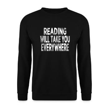 Book Keeper Gift Feminine Book Children - Unisex Sweatshirt - black - Front - Alina (178cm) & Michal (187cm)