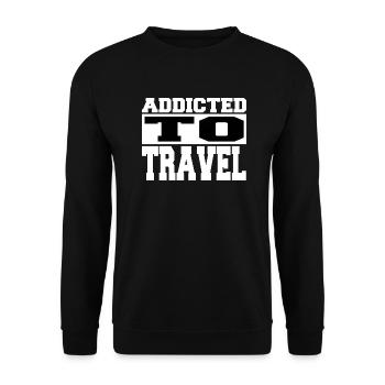 different eat sleep travel repeat gift - Unisex Pullover - Schwarz - Vorne - Alina (178cm) & Michal (187cm)