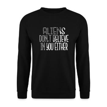 Happy Alien Puns SciFi Dictons Animation - Sweat-shirt Unisexe - noir - Devant - Alina (178cm) & Michal (187cm)