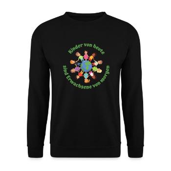 Kinder von heute sind Erwachsene von morgen - Unisex Pullover - Schwarz - Vorne - Alina (178cm) & Michal (187cm)