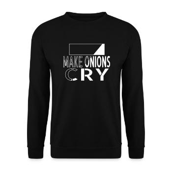 happy funny cook chefowner restaurant prep cook - Unisex Pullover - Schwarz - Vorne - Alina (178cm) & Michal (187cm)