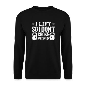 Je soulève pour ne pas étouffer l’entraînement entraînement poids Li - Sweat-shirt Unisexe - noir - Devant - Alina (178cm) & Michal (187cm)