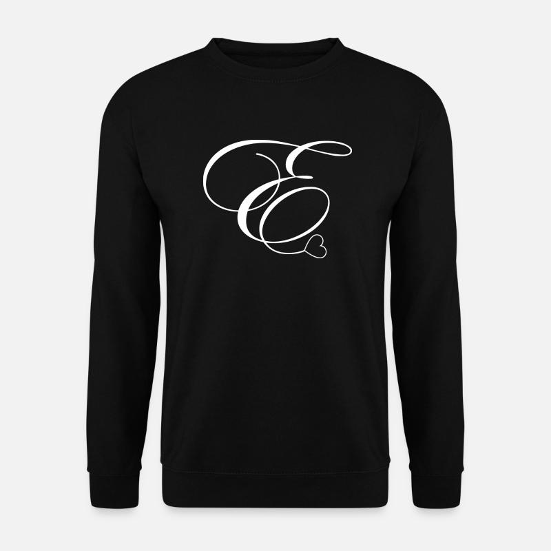 Letter e calligraphy heart - Unisex Sweatshirt - black