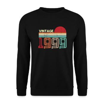 Vintage 1999 Anniversaire rétro sunset design - Sweat-shirt Unisexe - noir - Devant - Alina (178cm) & Michal (187cm)