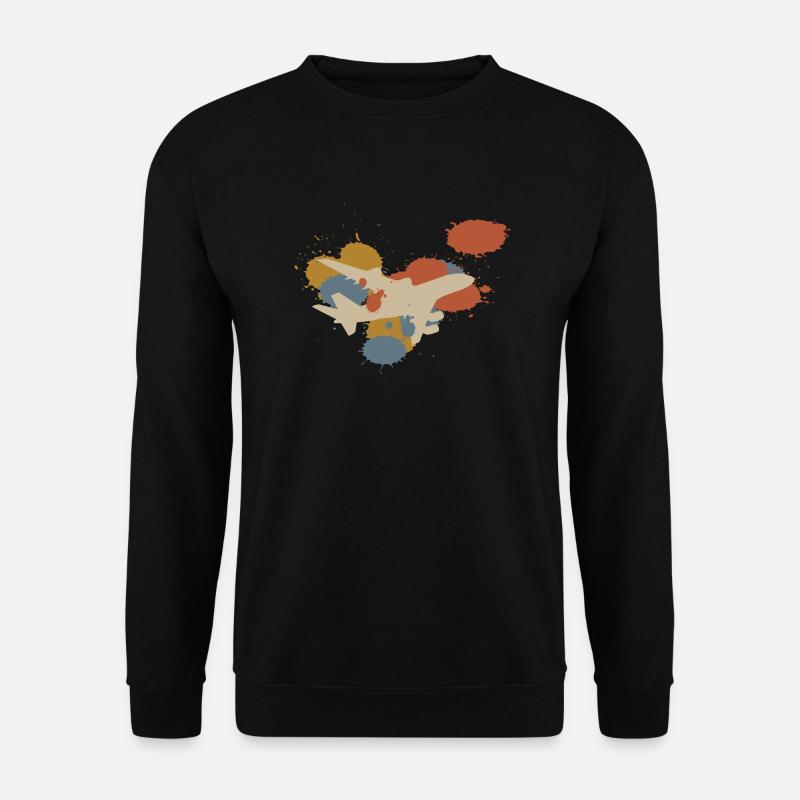Flugzeug Pilot Retro - Unisex Pullover - Schwarz