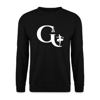Buchstabe g Ballerina - Unisex Pullover - Schwarz - Vorne - Alina (178cm) & Michal (187cm)