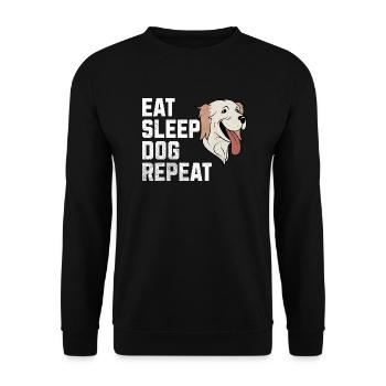 Manger, dormir, chien, répéter : la vie d’un amoureux des chiens - Sweat-shirt Unisexe - noir - Devant - Alina (178cm) & Michal (187cm)