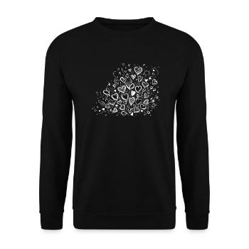 Bouquet d’idole de cœur - Sweat-shirt Unisexe - noir - Devant - Alina (178cm) & Michal (187cm)