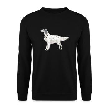English Setter Funny dogs - Unisex Sweatshirt - black - Front - Alina (178cm) & Michal (187cm)