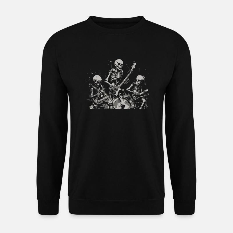Lustige Skelette spielen Rock - Unisex Pullover - Schwarz