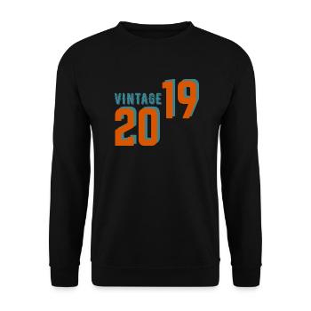Vintage rétro 2019 - Sweat-shirt Unisexe - noir - Devant - Alina (178cm) & Michal (187cm)