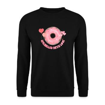 Toddler Sweetheart Donut - Valentine's Day Love - Unisex Sweatshirt - black - Front - Alina (178cm) & Michal (187cm)