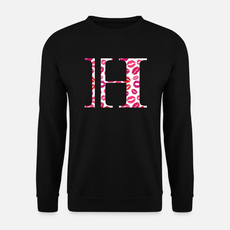 Buchstabe h Küsse - Unisex Pullover - Schwarz