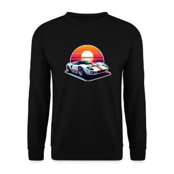 voiture vintage couché de soleil - Sweat-shirt Unisexe - noir - Devant - Alina (178cm) & Michal (187cm)