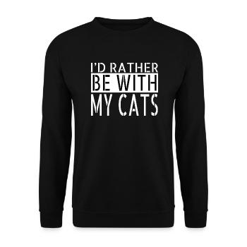 feline friends cat fun present gift cool joke - Unisex Pullover - Schwarz - Vorne - Alina (178cm) & Michal (187cm)