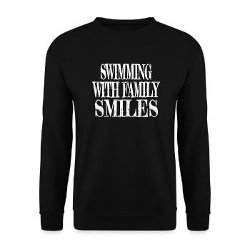 Statement Funny Sayings Swimming Techniques - Unisex Sweatshirt - black - Front - Alina (178cm) & Michal (187cm)