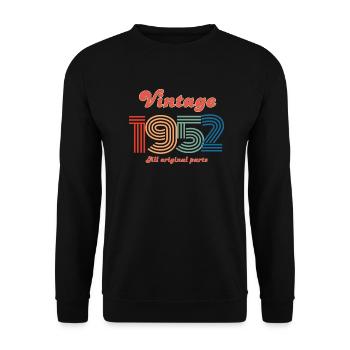 Jahrgang 1952 alle Originalteile - Unisex Pullover - Schwarz - Vorne - Alina (178cm) & Michal (187cm)