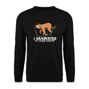 I Graduated Can I Go Back To Bed Now Shirts Funny - Unisex Sweatshirt - black - Front - Alina (178cm) & Michal (187cm)