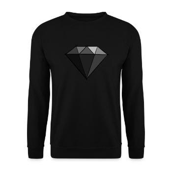 Edelsteine: Schwarzer Diamant Zeichnung / Symbol. - Unisex Pullover - Schwarz - Vorne - Alina (178cm) & Michal (187cm)