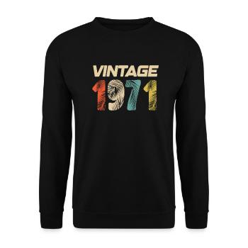 Vintage 1971 Retro - Best-seller - Sweat-shirt Unisexe - noir - Devant - Alina (178cm) & Michal (187cm)