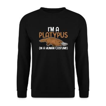 Platypus Cute Platypus - Unisex Sweatshirt - black - Front - Alina (178cm) & Michal (187cm)