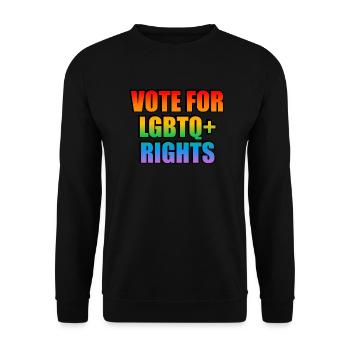 Wählt für die Rechte von Homosexuellen - Unisex Pullover - Schwarz - Vorne - Alina (178cm) & Michal (187cm)