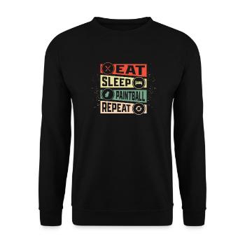 Eat Sleep Paintball Repeat Tactical Player Paintba - Unisex Sweatshirt - black - Front - Alina (178cm) & Michal (187cm)