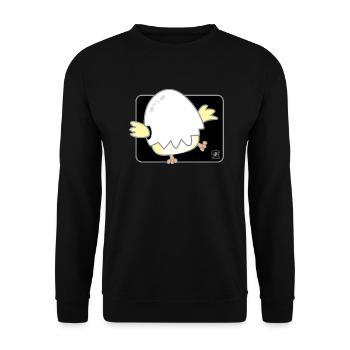 Vogel koreanisch - japanischer Stil 01 - Unisex Pullover - Schwarz - Vorne - Alina (178cm) & Michal (187cm)