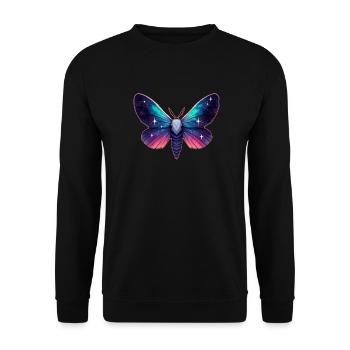 Galaxy Moth - Cosmic Space Themed Fantasy - Unisex Sweatshirt - black - Front - Alina (178cm) & Michal (187cm)