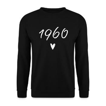 1960 coeur anniversaire - Sweat-shirt Unisexe - noir - Devant - Alina (178cm) & Michal (187cm)