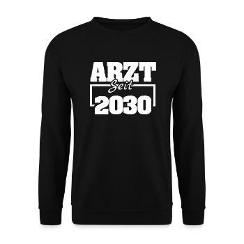 2030 - Unisex Pullover - Schwarz - Vorne - Alina (178cm) & Michal (187cm)