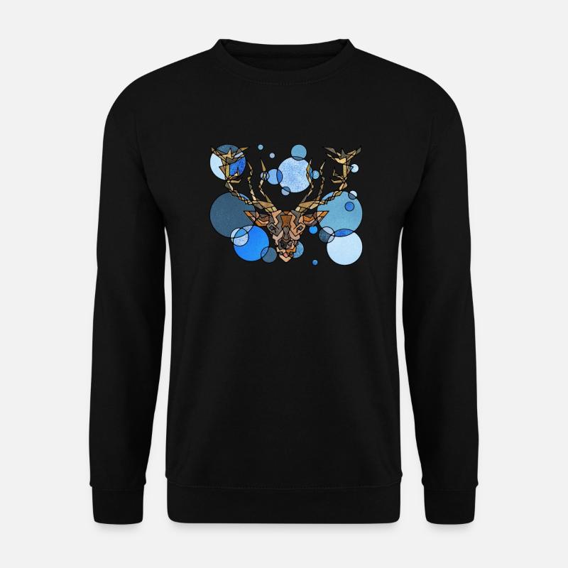 Hirsch Geometrie - Unisex Pullover - Schwarz