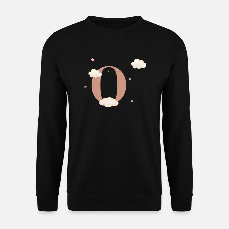 Letter o clouds stars - Unisex Sweatshirt - black