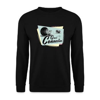Fifties Great connection phone - Unisex Sweatshirt - black - Front - Alina (178cm) & Michal (187cm)