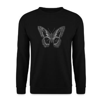 Schmetterling - Unisex Pullover - Schwarz - Vorne - Alina (178cm) & Michal (187cm)