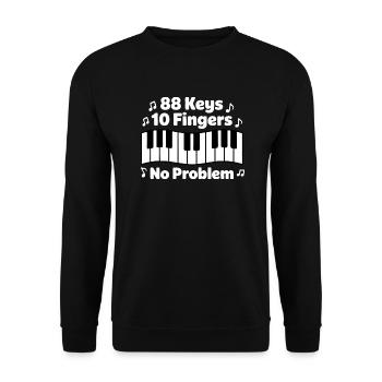 88 touches 10 doigts pas de problème piano musicien de musique - Sweat-shirt Unisexe - noir - Devant - Alina (178cm) & Michal (187cm)