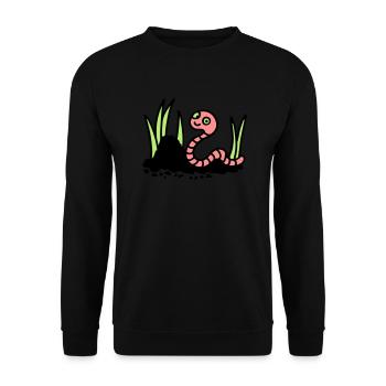 Regenwurm Erde - 3 - Unisex Pullover - Schwarz - Vorne - Alina (178cm) & Michal (187cm)