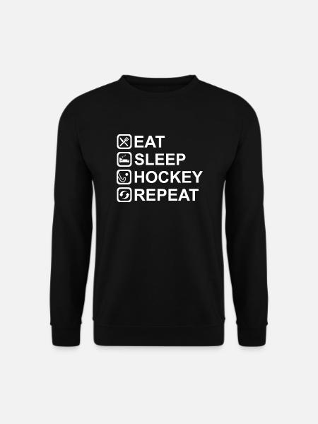 EAT SLEEP HOCKEY REPEAT - Unisex Pullover - Schwarz